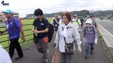 暑さとクマとの遭遇回避を考慮　田老で津波避難訓練　岩手・宮古市