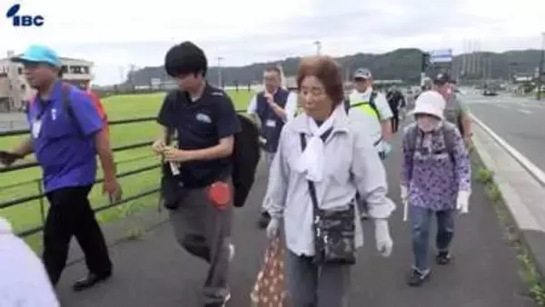 暑さとクマとの遭遇回避を考慮　田老で津波避難訓練　岩手・宮古市