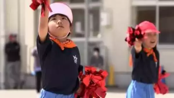 山林火災で延期　大槌町吉里吉里学園で運動会　地元消防団に子ども達から感謝状