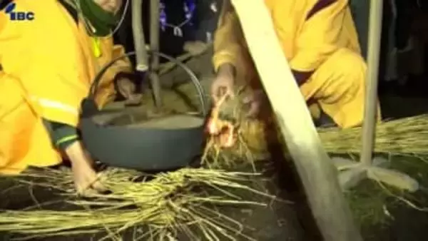 炊いた粥を使って豊凶を占った結果は　一関市藤沢町西口「御例神事」　岩手