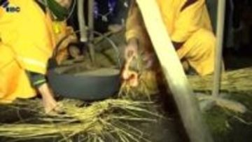 炊いた粥を使って豊凶を占った結果は　一関市藤沢町西口「御例神事」　岩手