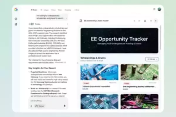 グーグル、AIモードのCanvas強化　文章・コード作成可能に