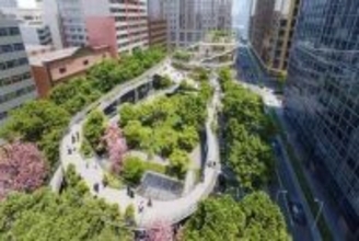 博多駅前「明治公園」に5つの広場・飲食店・温浴施設　8月開園