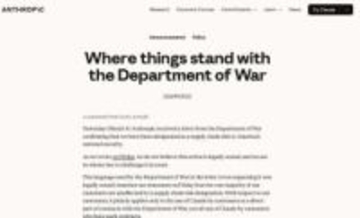 米国防総省、Anthropicを国家の安全保障リスクに指定　「法定で争う」