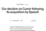 「OpenAI、Cursorへのモデル提供を終了　理由は「SpaceXによる買収」」の画像1