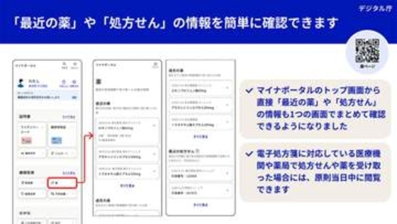 マイナポータルの「薬」が改善　当日中に薬や処方せん情報を反映