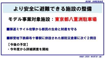 東京都、八重洲駐車場を地下シェルターに整備　ミサイルから避難