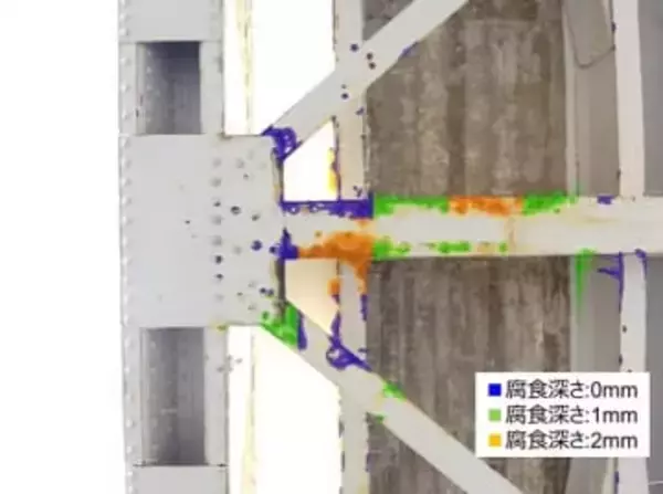 ドローン撮影画像で鋼材腐食の深さを推定　NTT eドローン