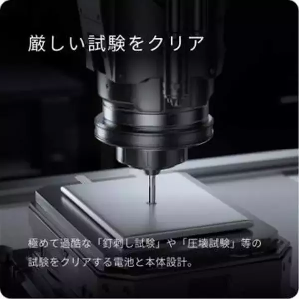 アンカー、釘刺し試験を100%通過する新型バッテリ　炎も封じ込める筐体