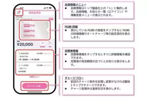 PASMOアプリ、10月7日にバージョンアップ　定期情報や手続きをわかりやすく