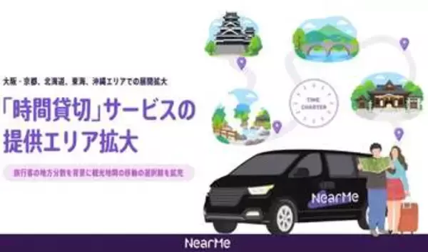 NearMe「時間貸切」サービス　大阪や北海道などへ拡大