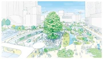 新宿駅西口駅前広場、緑と光の“人のための広場”に刷新
