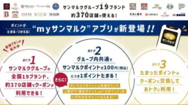 サンマルク、ブランド横断の共通アプリ「myサンマルク」