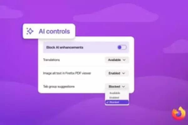Firefox、AI機能を個別制御できる「AI controls」