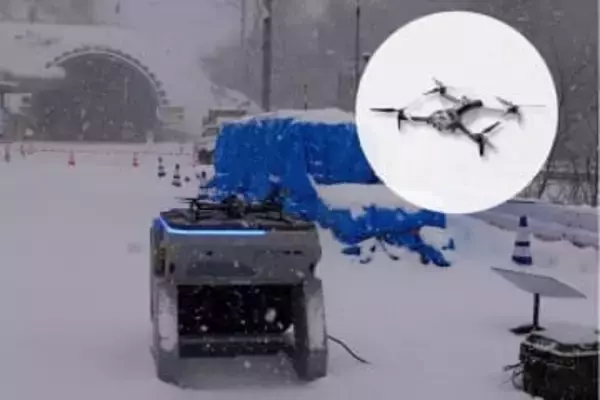 KDDI、スターリンクでトンネル工事を遠隔監視　ドローンでより安全に