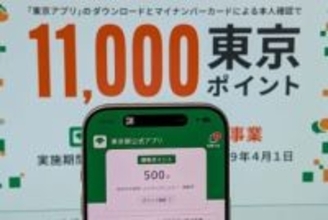 東京アプリで1.1万円ポイント付与　2日13時スタート 当初は混雑も