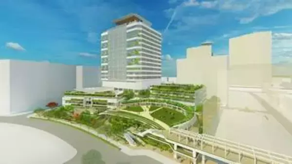 さいたま市新庁舎、新都心駅からデッキで直結・3棟構成