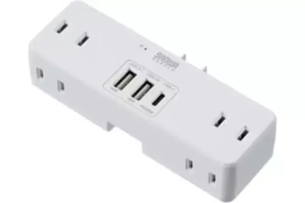サンワサプライ、小型直刺しタイプながら最大9台を同時充電できるUSBポート付き電源タップ「700-TAP093W」発売