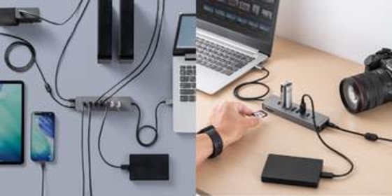 サンワサプライ、多くのUSB機器をまとめて接続・給電できるUSB Type-Cハブ2製品発売