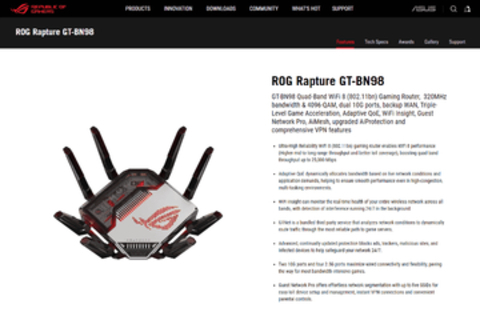 ASUSのWi-Fi 8ゲーミングルーター「GT-BN98」が技適を取得