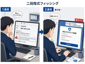 「怪しいメールを見破った人」がだまされる、社内注意喚起を装う「二段階式フィッシングメール」に注意！【読めば身に付くネットリテラシー】