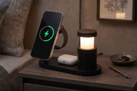 iPhone、Apple Watch、AirPodsを同時に充電できるQi2認証取得のワイヤレス充電スタンド、サンコーが発売