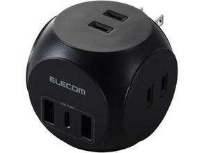 コンパクトでUSBポート付き、エレコムの電源タップがAmazonでセール中　球体型でAC×3、USB Type-C×1、Type-A×2の「ECT-34BK」が1916円など