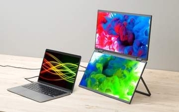 4K×2画面を縦置き、約1.6kgの「15.6インチ上下2画面拡張デュアルモニター 4K」、サンコーが発売