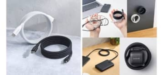 磁石でまとまるUSB Type-Cケーブル3種、エレコムが発売