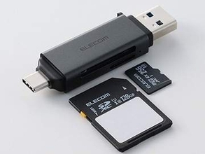 エレコム、SD/microSDカードを同時に使用でき、USB Type-A/Cの2ポートを持つメモリカードリーダー発売
