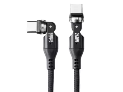 360°回転コネクタを採用したPD240W対応のUSB Type-Cケーブル「500-USB090-1BKN」、サンワサプライが発売