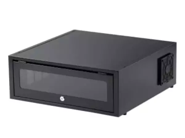 収納したネットワークレコーダーの盗難を防ぐセキュリティラック「RAC-SLBOX6FA」、サンワサプライが発売