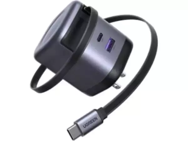 UGREEN製のUSB PD対応充電器がAmazonで安い！　Amazon新生活先行セール　伸縮式Type-Cケーブルを内蔵した巻き取り式充電器は3780円