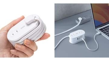 サンワサプライ、ケーブルを巻き取って収納できるモバイル電源タップ「700-TAP094W」発売　AC×2のほか最大65WのUSB PD対応