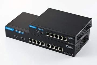 10Gbps×5/8ポート、ファンレスでコンパクト設計のスイッチングハブ2製品、エレコムが発売