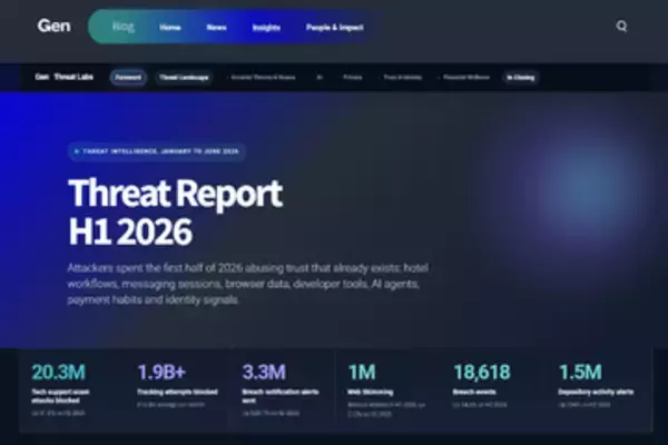 「日常的に使っているサービス」に偽装したサイバー犯罪が世界で増加、Genが2026年上半期の「脅威レポート」公開