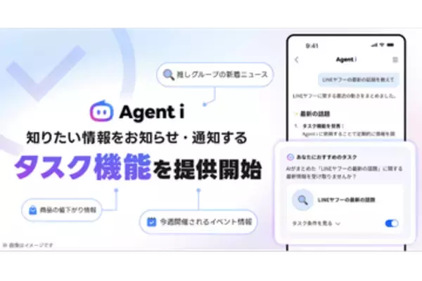 LINEヤフーの「Agent i」に、一度設定したら自動的・継続的にAIエージェントが働く「タスク機能」追加