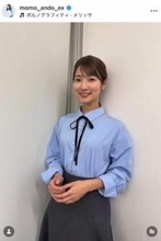 テレ朝「報ステ」安藤萌々アナ、ミニスカゴルフウェアでナイスショット　「今年も70台出せるように頑張ります」