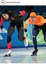妨害した中国選手は「氷上のテロリスト」、韓国メディア痛烈批判...オランダ選手に接触→失格で「逆ギレ」
