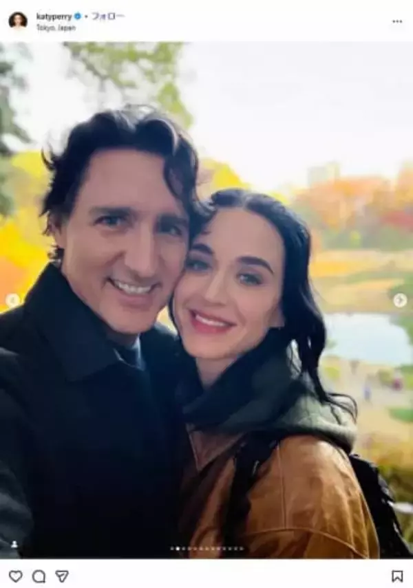 ケイティ・ペリー、カナダ・トルドー前首相と顔寄せ2ショット公開　岸田元首相が「パートナー」関係暴露？話題に