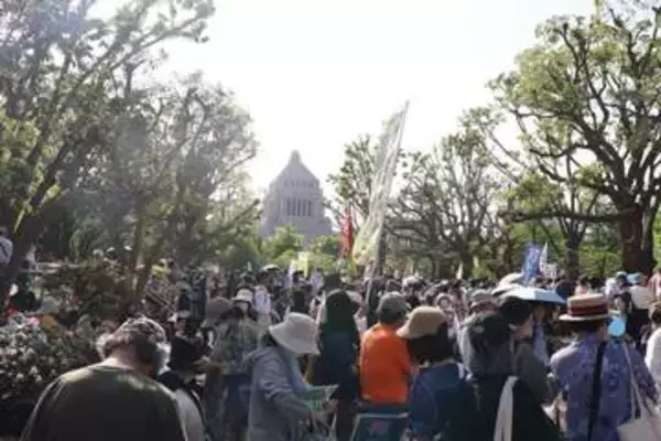 「こういう参加の仕方もある」ビール片手に、ティータイムも　「憲法デモ」様変わり...誰でも参加しやすく進化