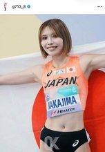 美女陸上ハードル中島ひとみ「この場所で14年ぶりの日本一」喜び爆発ショット　「すごい腹筋」「カッコいい」