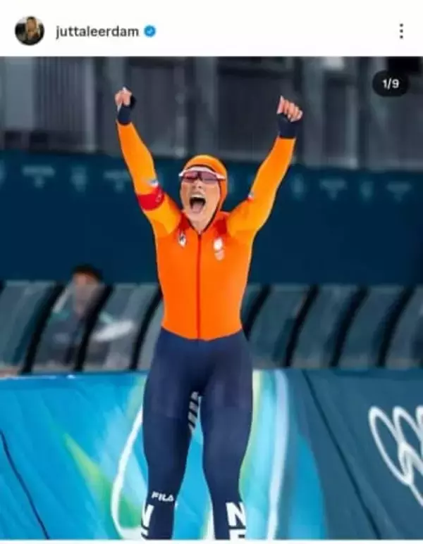 美女スケーターのユタ・レールダム、髪おろして「激カワ」ショット　500m表彰台では高木美帆らとパシャリ