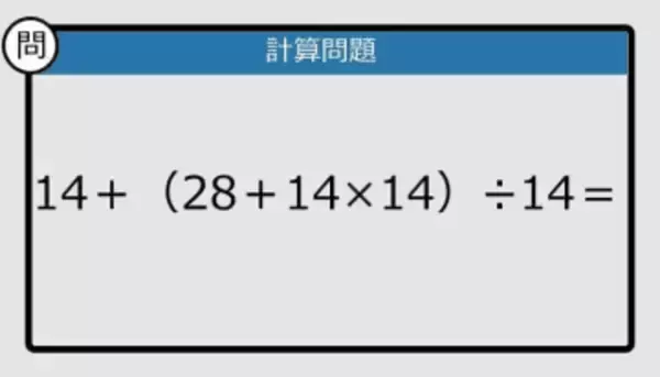 【解けなかったら恥ずかしい？】14＋（28＋14×14）÷14は？《計算クイズ》