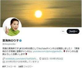 レジェンド・東海林のり子91歳、まだまだ元気　笠井信輔が近況明かす「パワフル...いろいろ食べてました（笑）」
