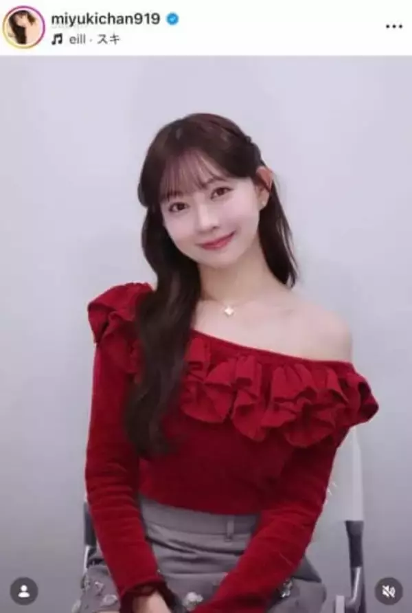 渡辺美優紀、パープルのコート×グレーのタイツの「初詣」コーデにドキっ　「可愛さ大大吉～！！！！」