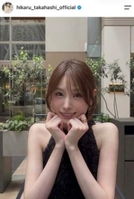 高橋ひかる、ミニ丈ドレス＆黒ストで色気ダダ漏れドラマオフショット　「かわいすぎ」「ドキっとしちゃう」