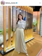 「スーパーJチャンネル」テレ朝・田原萌々アナ、清楚なミニ丈白ワンピ×ヒールで　すらり神スタイルの美貌