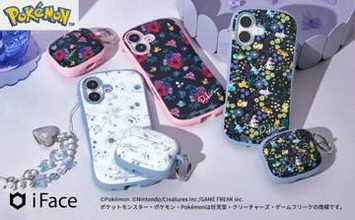 ポケモンと花柄を組み合わせたiPhoneシリーズ向けスマホケース