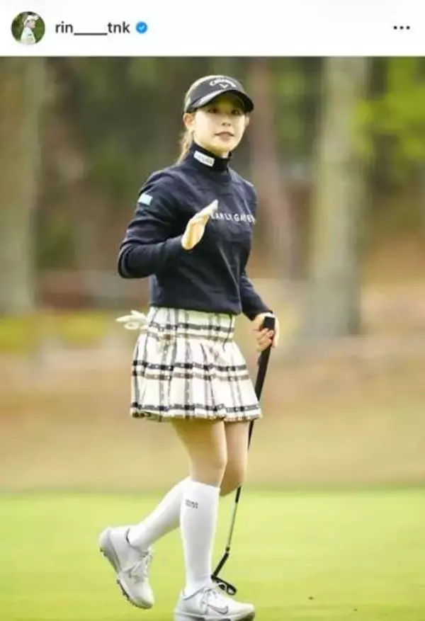 女子ゴルフの吉田鈴、透け感トップスでドレスアップ...「大人の魅力」「可愛すぎ」　ゴルフウェア姿と雰囲気変わって